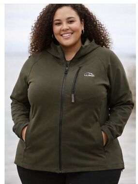 Rare NWOT L.L. Bean STORMMEGA Hooded Softshell Jacket spring hiking plus size